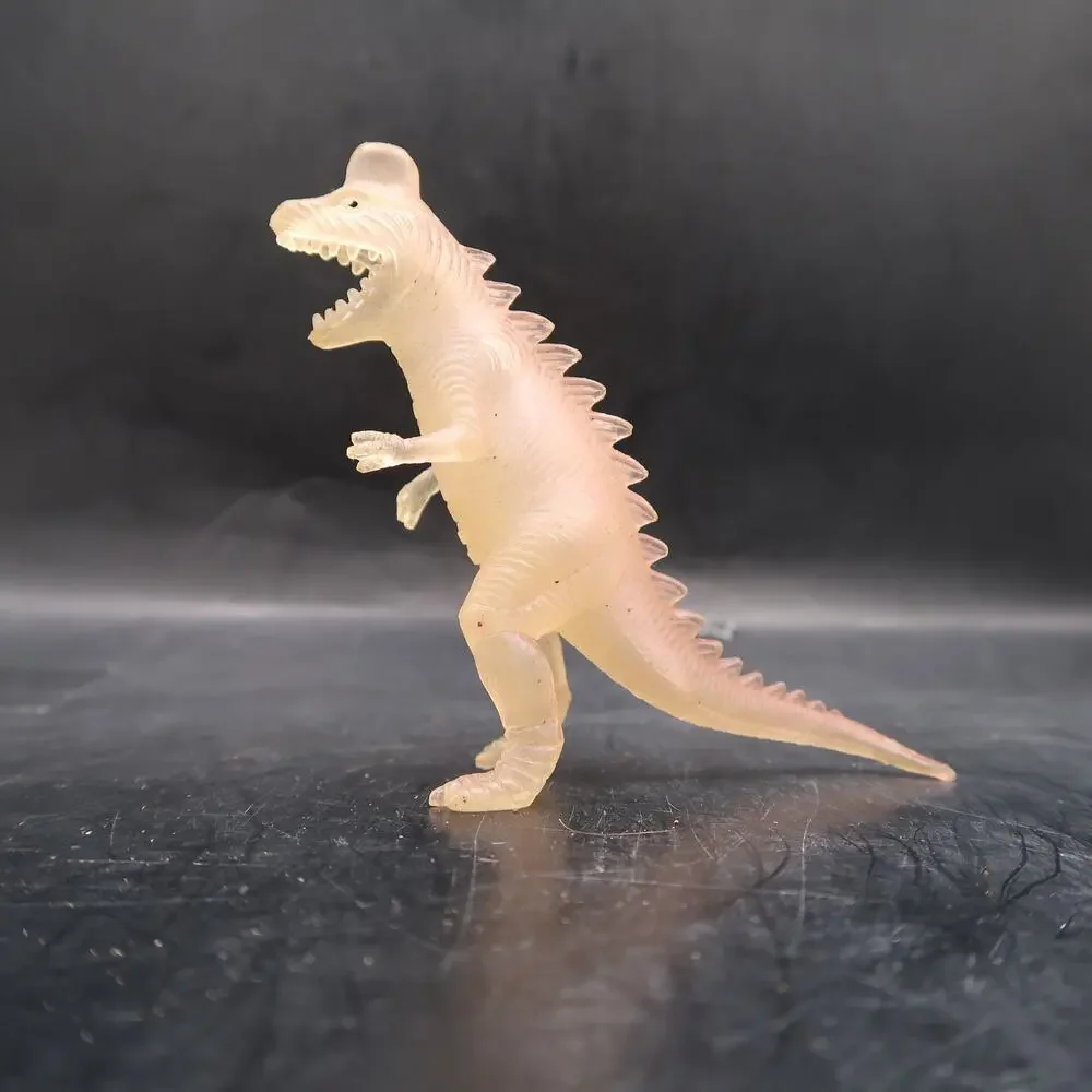 Translucent Plastic Dinosaur Figures Set of 2 Vtg Velociraptor China Chinasaur